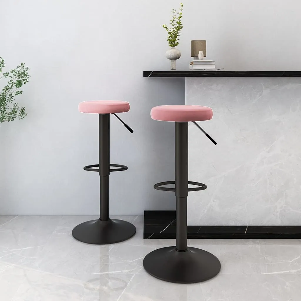 Set 2 Sgabelli Bar Rosa Velluto Durevoli Octo3964166 - Offerta Online