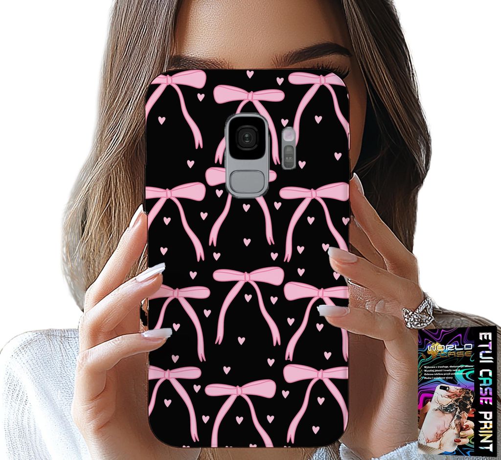 Fall Für Samsung Galaxy S9 - Schwarz Und Rosa Schleife Schleife Bögen