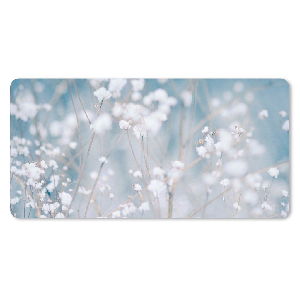 MuchoWow Mauspad Mousepad Äste - Schnee - Winter - Natur - Botanisch 60x30 cm - Mousepads - Maus Mat - Pad - Mausunterlage - Nachhaltig