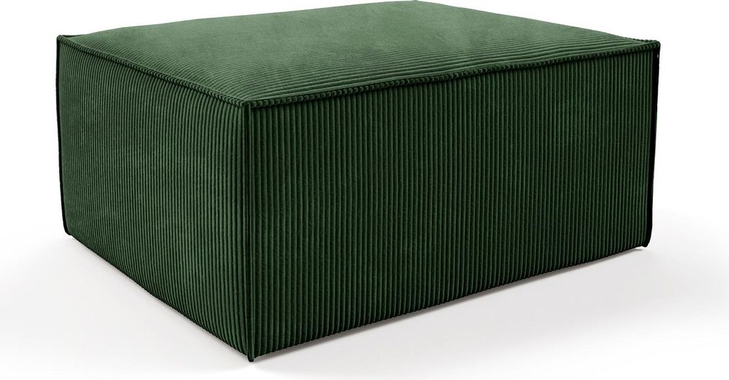 BETTSO ORTO Kord-Pouffe Flaschengrün Modulares Möbelstück Cordstoff T30-Schaum Flexibel für Wohnzimmer