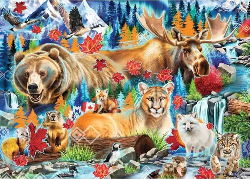 RAVENSBURGER Puzzle Divoké &scaron elmy Kanady 1000 dílků