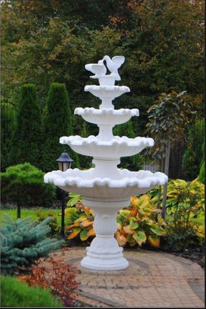 Springbrunnen Garten Teich Brunnen 213cm Steinbrunnen Gartenbrunnen Fontaine Neu