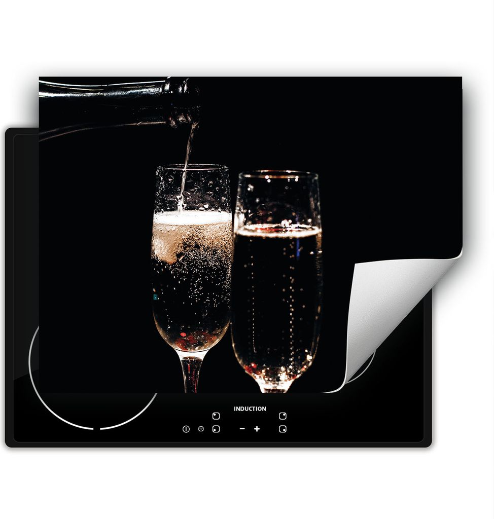 DarHaus Herdabdeckplatte 70x52 cm Anti Rutsch Matte Aufrollbar, schwarz - Wein