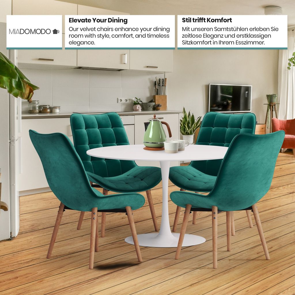 MIADOMODO® Esszimmerstühle - Grün, 2er Set, Sitzfläche aus Produktbild 6