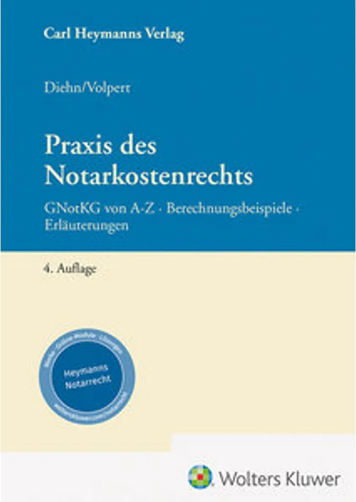 Livre de Droit Notarial Praxis des Notarkostenrechts pour Professionnels