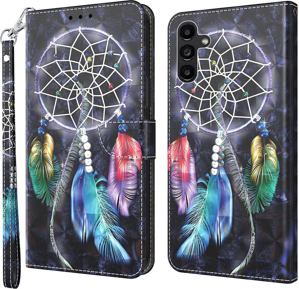 CLM-Tech Handyhülle kompatibel mit Samsung Galaxy A15 5G Hülle - Tasche aus Kunstleder - Klapphülle mit Ständer und Kartenfächern - Schutzhül...