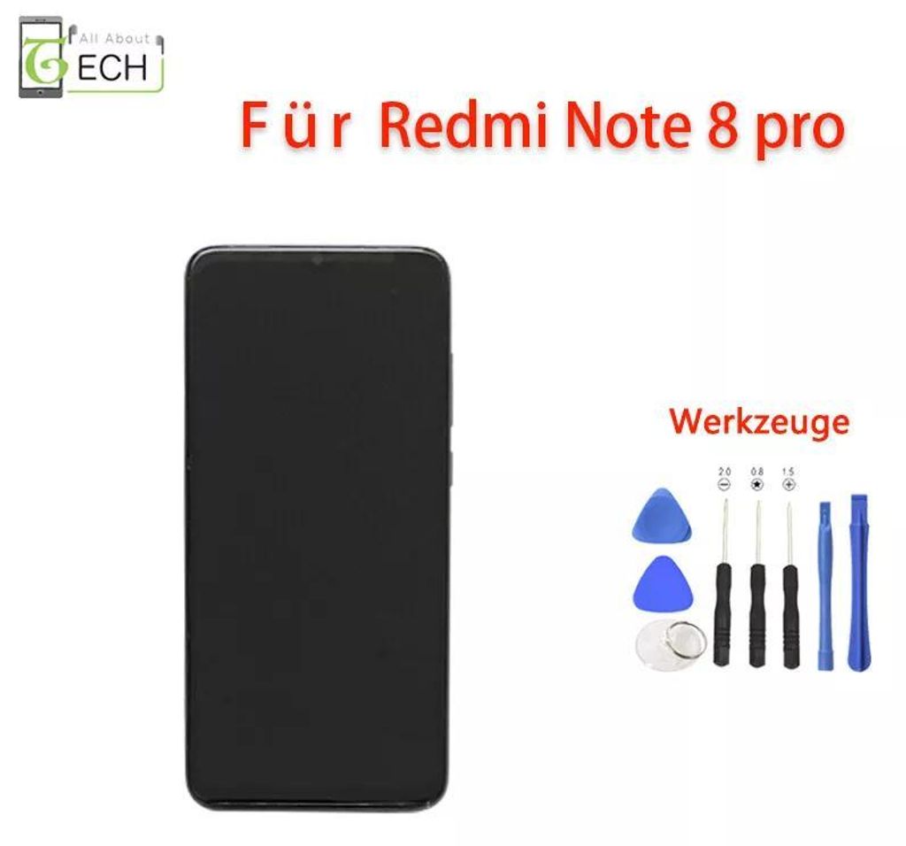 Für Xiaomi Redmi Note 8 Pro LCD Display mit Rahmen Touch Produktbild 