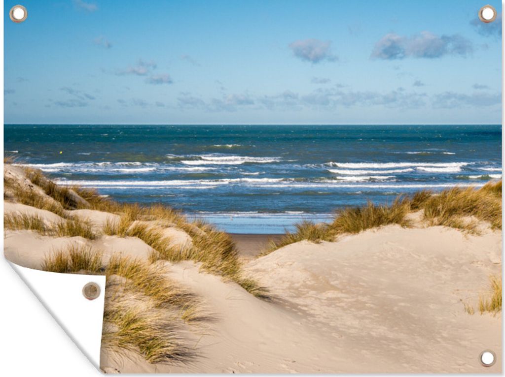 MuchoWow 40x30 cm Outdoor-Poster Gartendeko Sichtschutz Garten Poster für den Garten Nordsee hinter den Dünen