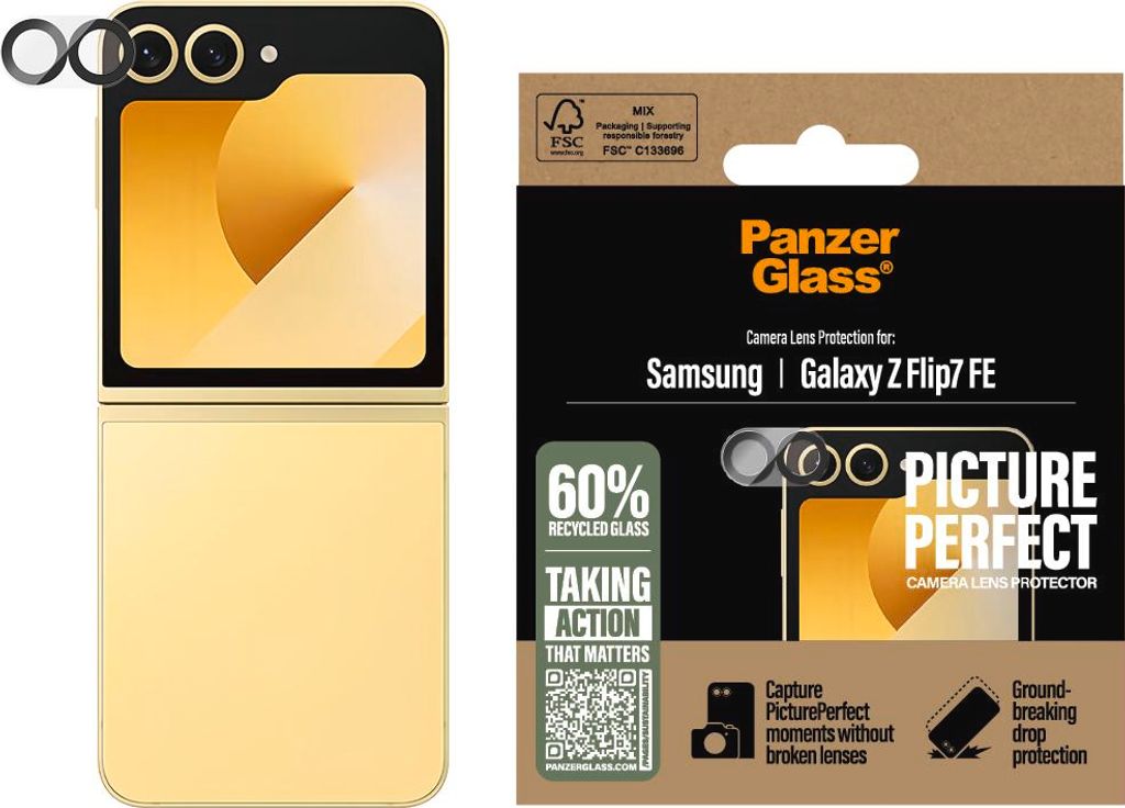 PanzerGlass PicturePerfect Camera Lens Protector Samsung Galaxy Z Flip7 FE, Samsung, Samsung - Galaxy Z New Flip6 R, Trockene Anwendung, Kratzre...