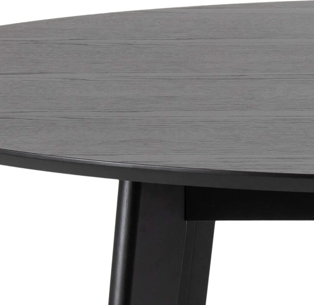 Table de salle à manger Roxby Ø140 cm noire en bois design scandinave - 5