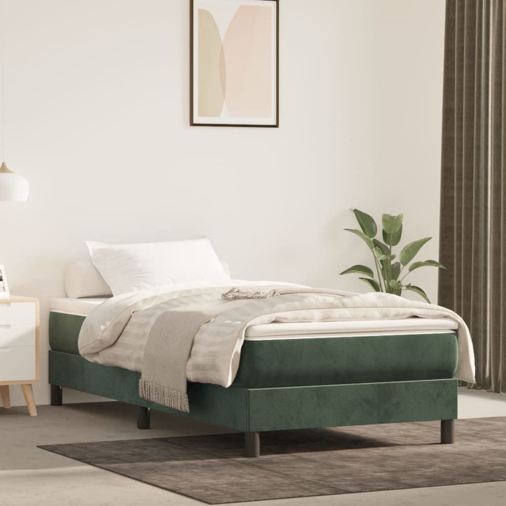 "Rabatt" Boxspring-Bettrahmen 2 Personen - Schlafzimmerbett - Dunkelgrün 80x200 cm Samt - Klassische Betten CC4553
