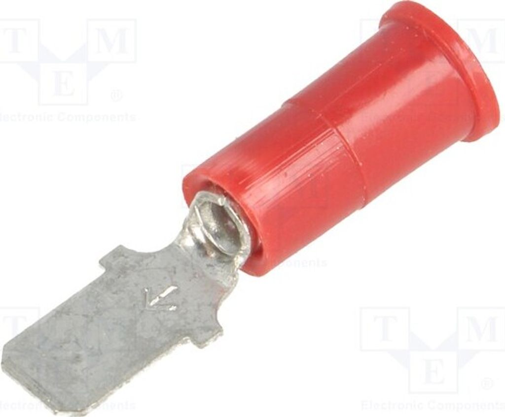 2x Verbinder: flach Klemmverbindung 4,8mm männlich 0,5mm rot 8286 Isolierte Konne