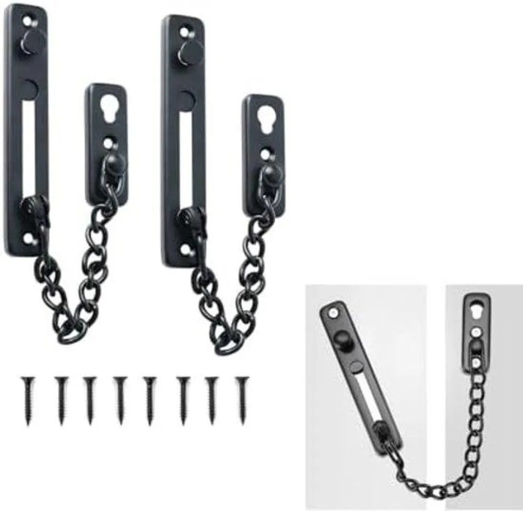 Chaîne de porte anti-effraction inox brossé avec fixation renforcée 18cm
