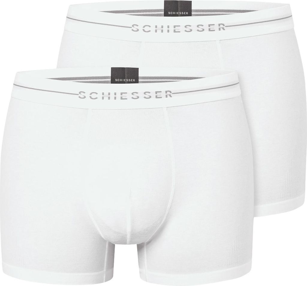 Schiesser Herren Trunk 2-Pack Baumwolle Flex - weiss - Größe 6