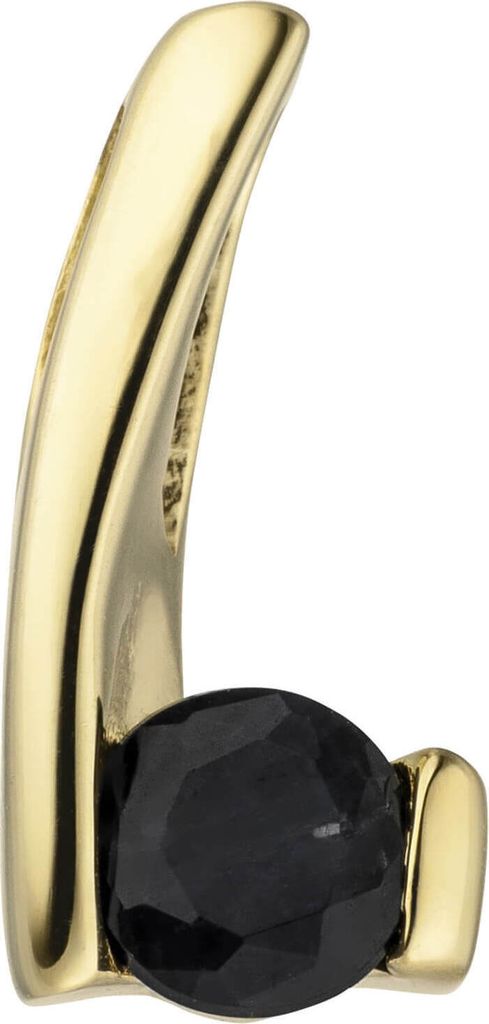 Anhänger mit Saphir Safir blau 333 Gold Gelbgold teilrhodiniert bicolor 12,3x6mm