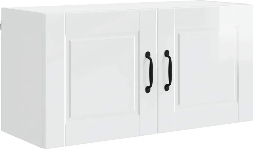 SYFAX Mobile da Cucina Bianco Lucido 80x31x40 cm - Pensile Moderno