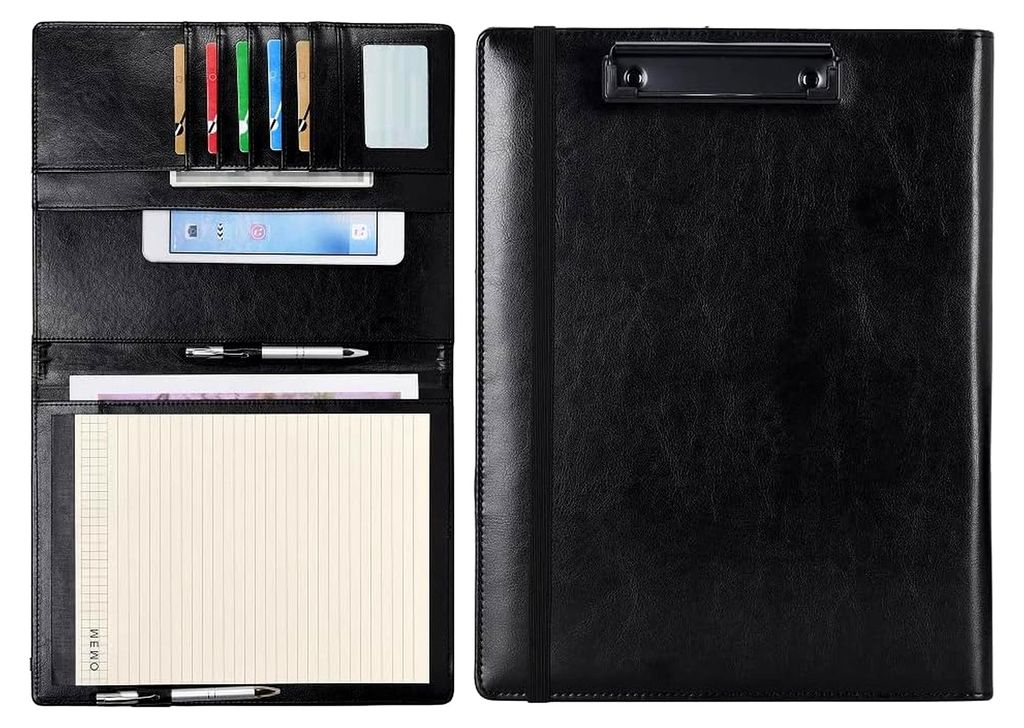 A4 A5 Kunstleder Klemmbretter Schreibmappen Notizblock mit Innentasche - Schreib Padfolio Dokumentenhalter für Büro, Schule, Hotel, Krankenhaus (...