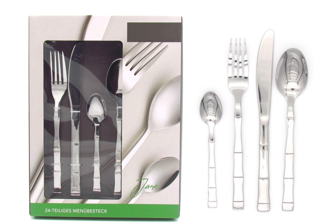 24-teiliges Edelstahl-Besteckset – Rostfrei, Hochglanz & Spülmaschinengeeignet – Für 6 Personen – Jane