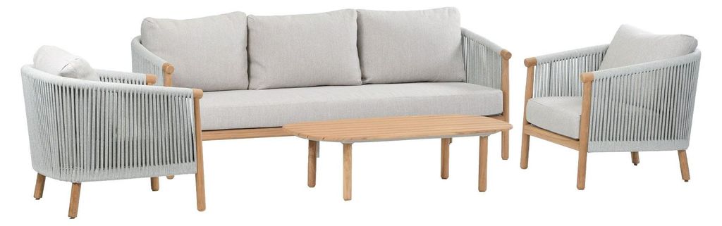 Sessel-Sofa Lounge-Set Es Vedra | 3-Sitzer | Teakholz