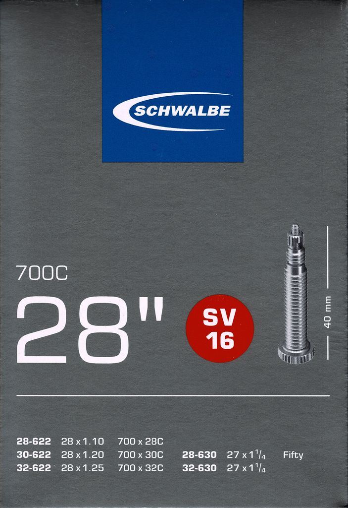 Schwalbe SV 16 28 Zoll Schlauch Sclaverand Ventil Produktbild 