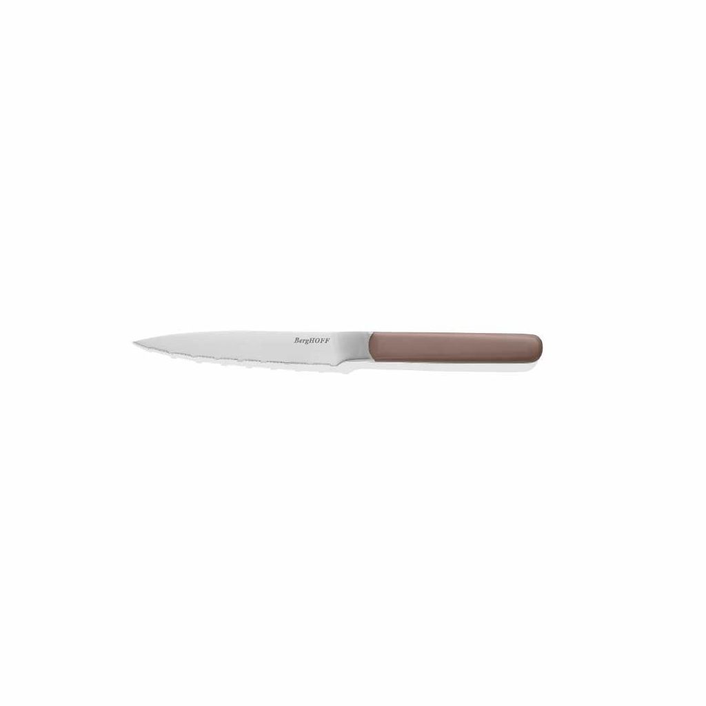 BergHOFF Home Elements Wellenschliffmesser 11,5 cm, Tomaten und Brötchenmesser aus Edelstahl, ergonomischer Griff, perfekt ausbalanciert, Aubergine