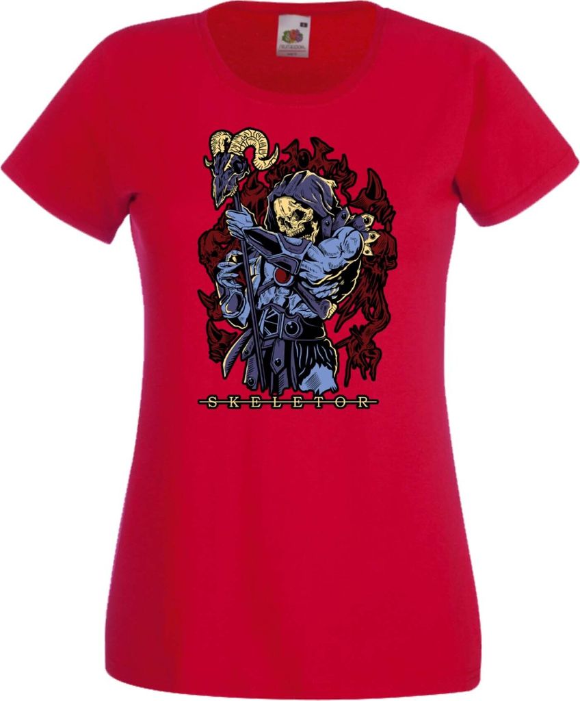 Damen T-Shirt Anime Manga Masters Of The Universe Skeletor Skeletor, Lady L / Rot