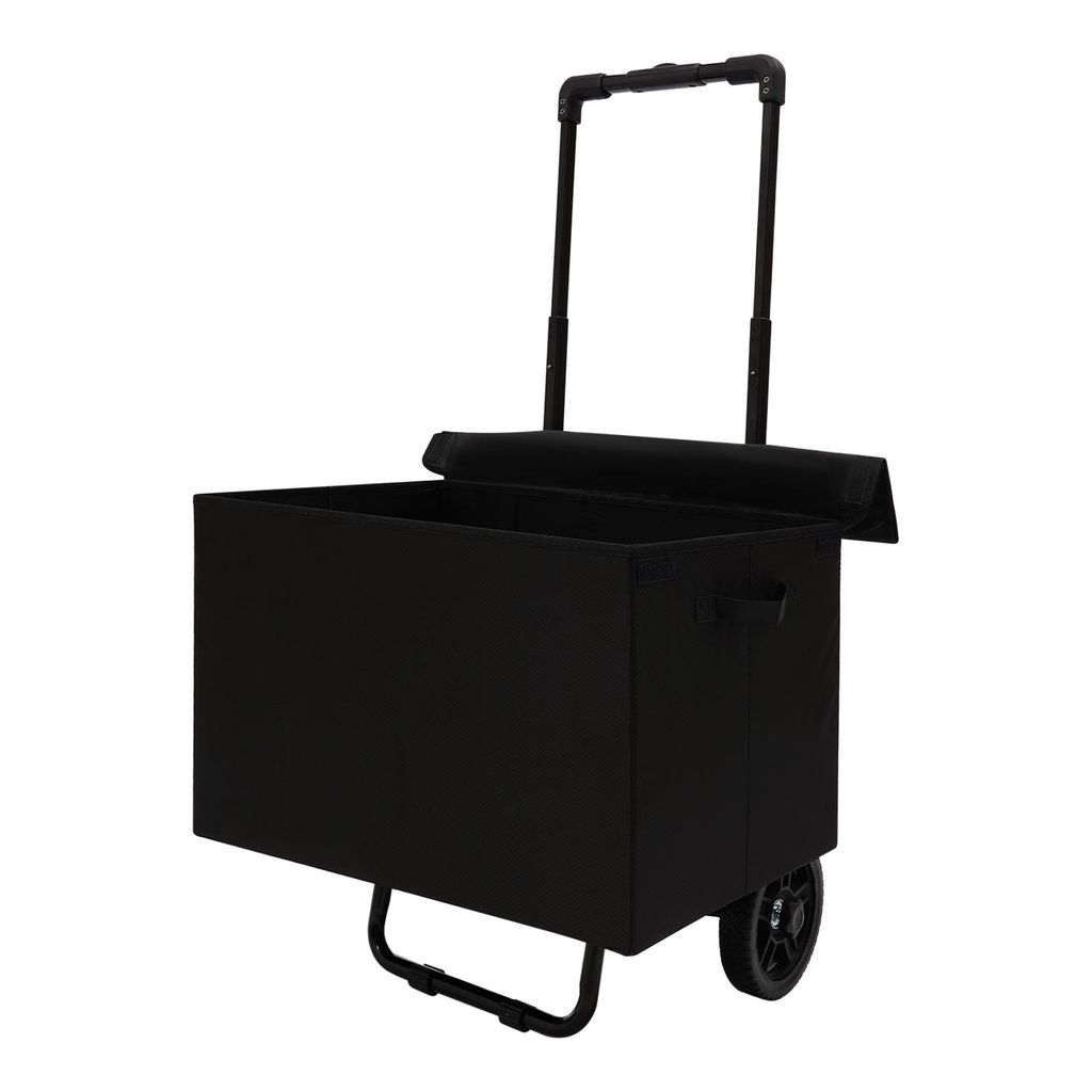 Klappbarer Handwagen mit Rädern Einkaufswagen schwarz tragbarer Transportwagen 64L