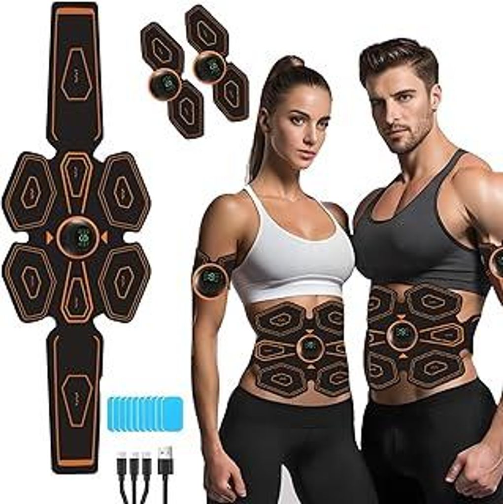 EMS Bauchtrainer Pro,Elektro Stimulationsgerät Muskeln, Muskelaufbau,EMS Trainer, EMS Fitness Training,gezielten Stimulation der Arm & Bein Muskul...