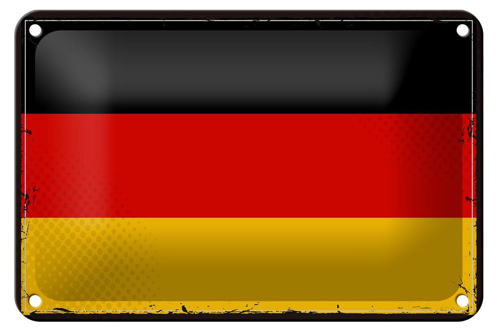 Blechschild Flagge Deutschlands 18x12cm Retro Flag Germany Dekoration