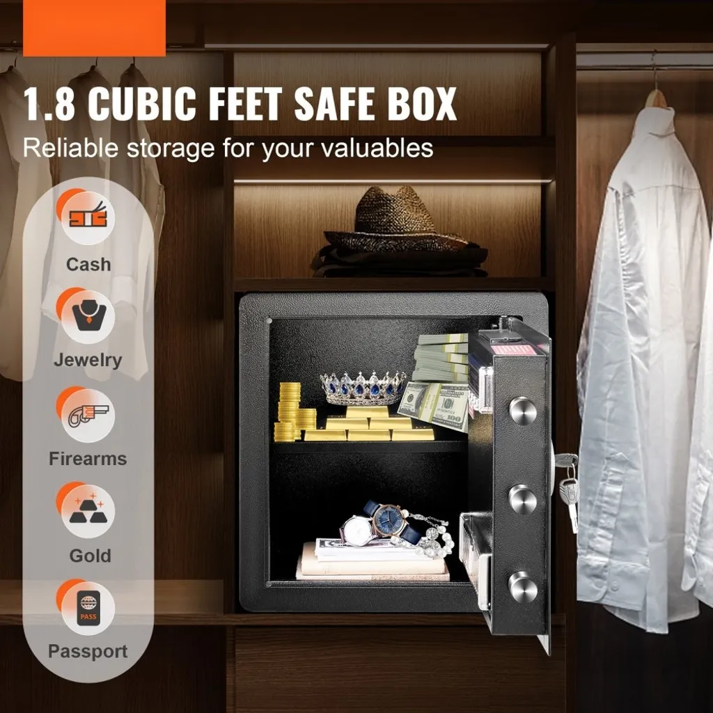 Coffre-fort pour documents et argent - Armoire de sécurité bureau 50L - 2