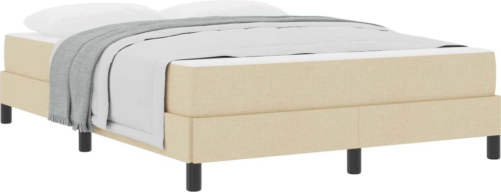 Boxspringbett mit Matratze Creme 140 x 200 cm Stoff