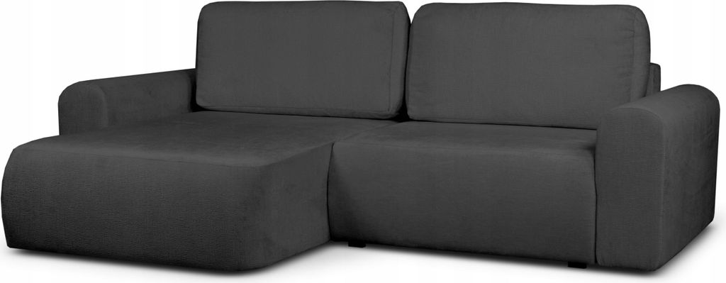 Ecksofa mit Schlaffunktion - L-Form - Links - Dunkelgrau - mit Bettwäschebehälter - Multifunktionale Eckcouch - 250 x 95 x 180 cm - BONITO