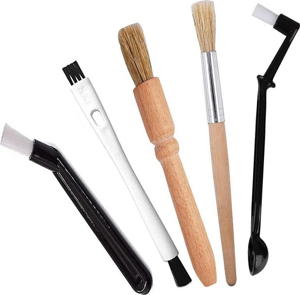 Kaffee Bš¹rsten Set Professionelle Kaffee Pinsel Espresso Bš¹rsten Set Enthalten Holz Kaffeemš¹hle Maschine Reinigungsbš¹rste und Nylon Bar...
