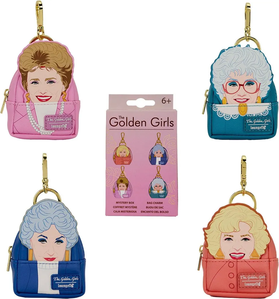 Golden Girls Loungefly Mystery Box de 15 Pendentifs de Sac Originaux