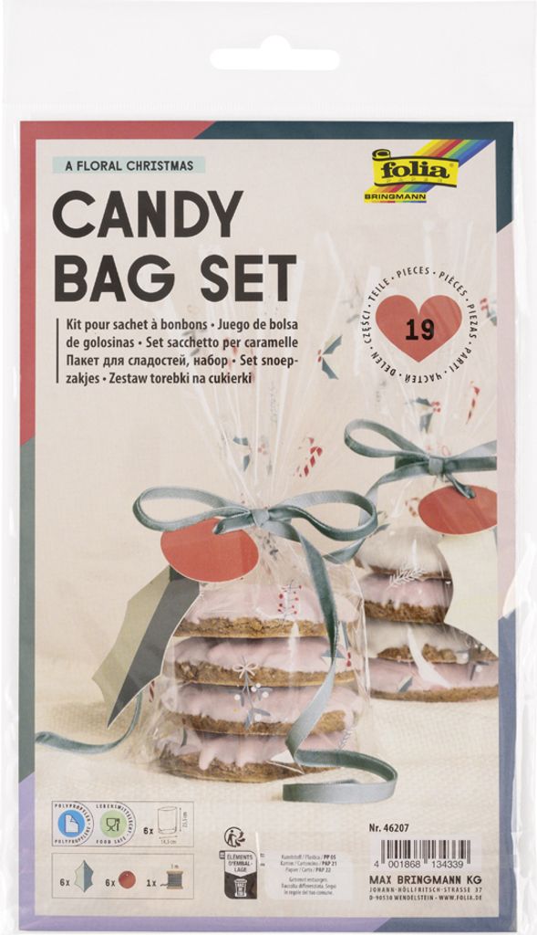 folia Bodenbeutel-Set / Candy Bag Set "Floral Christmas"