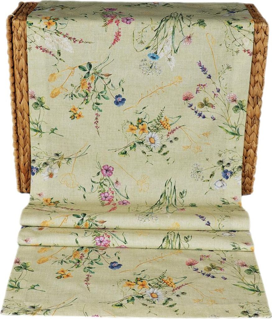 Tischdecke Tischläufer Druck Blumengrüße Frühling 50 x 150 cm