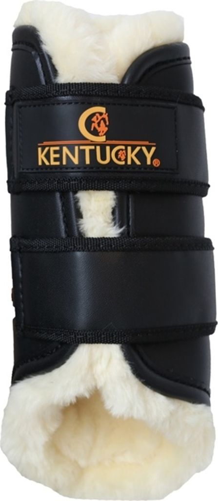 Kentucky Horsewear Lammfellgamaschen Arbeitsgamaschen Leder Vorderbein Schwarz