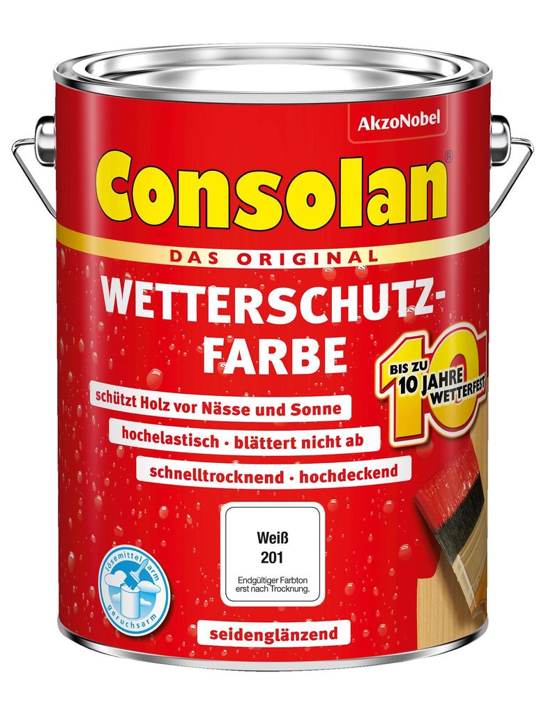 Consolan Wetterschutzfarbe, Deckender Holzschutz für Außen, Produktbild 