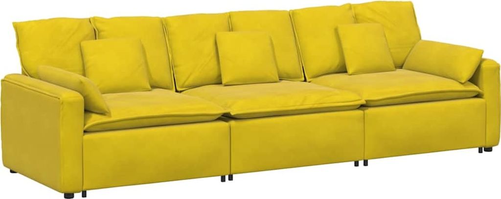 Modulares Sofa mit Kissen Gelb