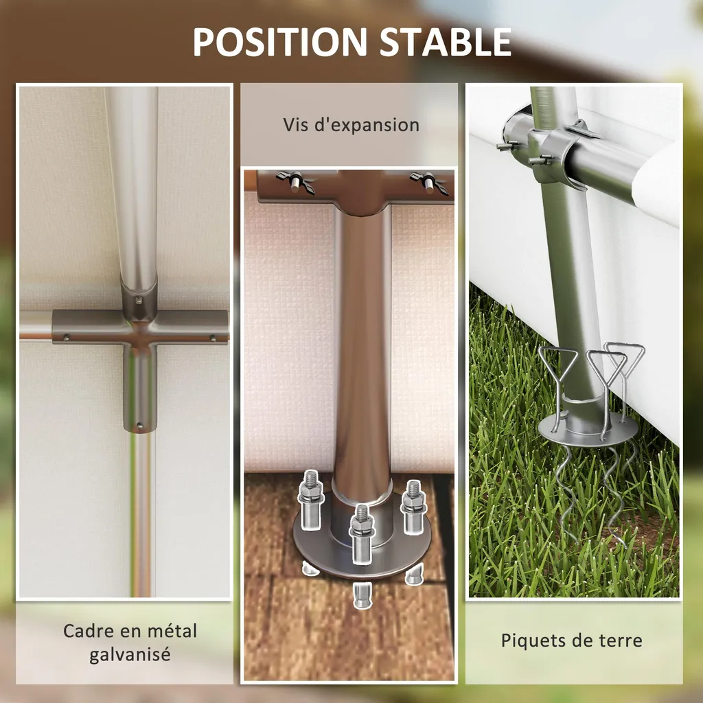 Abri Vélo Extérieur avec Porte Zippée et Toile Anti-UV Protection Totale