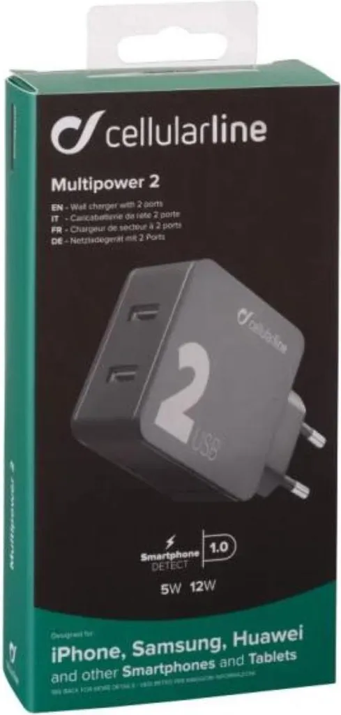 Cellularline Multipower 2: Caricabatterie Auto USB per iPhone e Samsung - 8