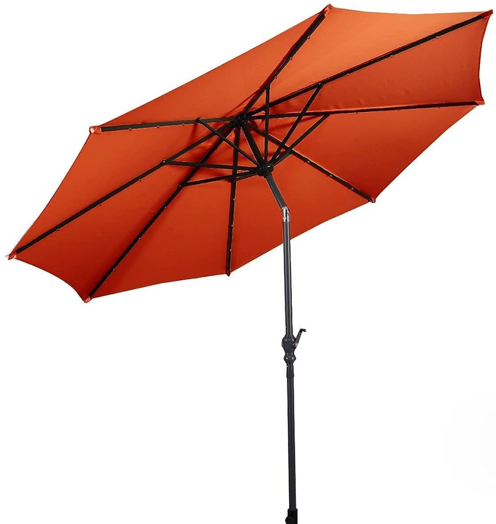 Sonnenschirm neigbar Φ 3m, Sonnenschirm mit Handkurbel, Gartenschirm Terrassenschirm, Kurbelschirm, Strandschirm, Haengeschirm Ampelschirm, Faltba...