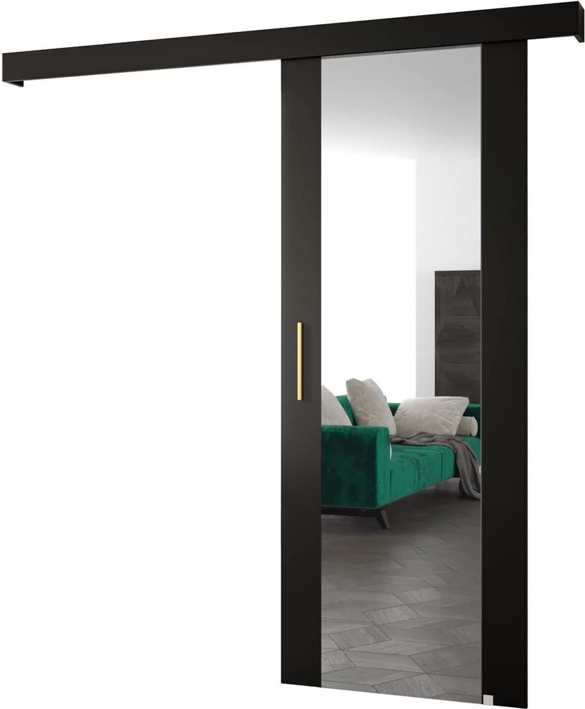 MEBLE KRYSPOL Salwador 2 Schiebetür, 70x204 cm, Schwarz , Schwarz , Gold