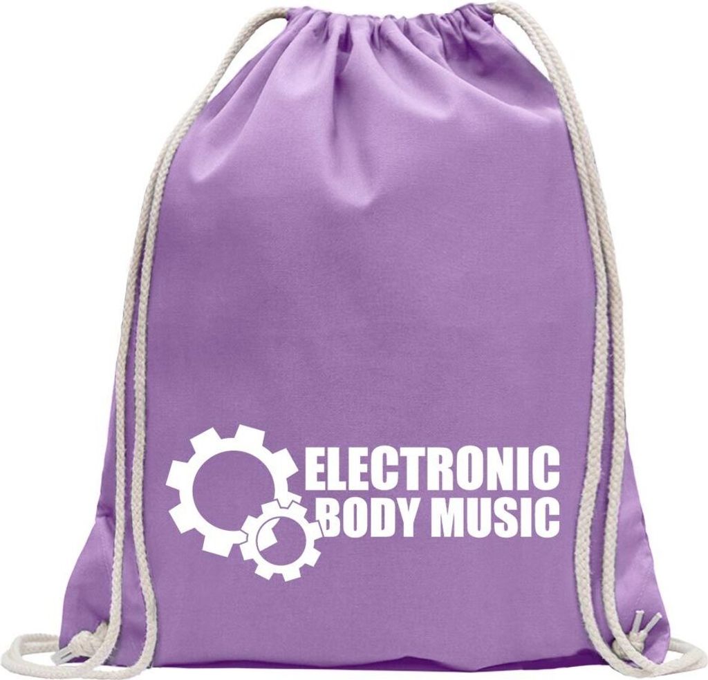 Kiwistar - Turnbeutel - lavendel - Elektronic Body Music - EBM Zahnrad - Fun Rucksack Sport Beutel Gymsack Baumwolle mit Ziehgurt