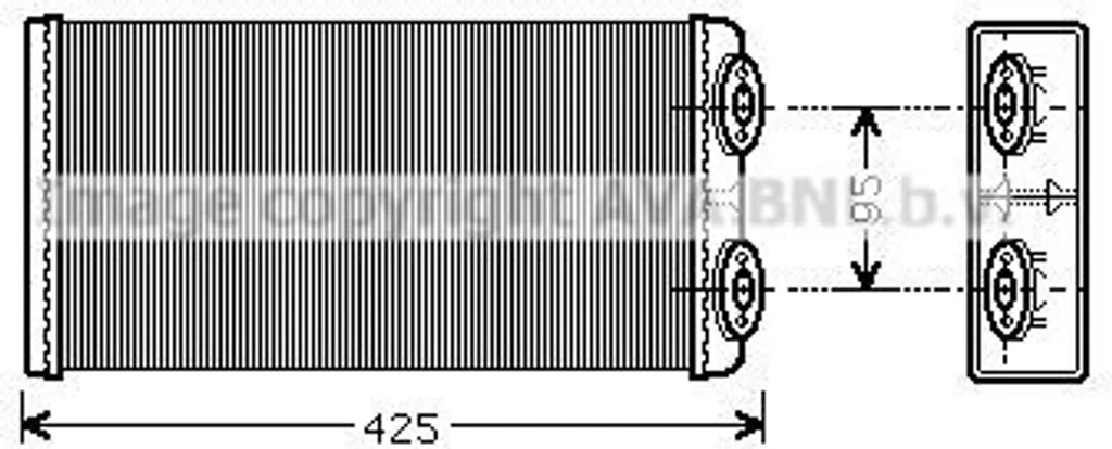 Échangeur de chaleur chauffage pour Volkswagen T5, Passat et Polo 80 86C