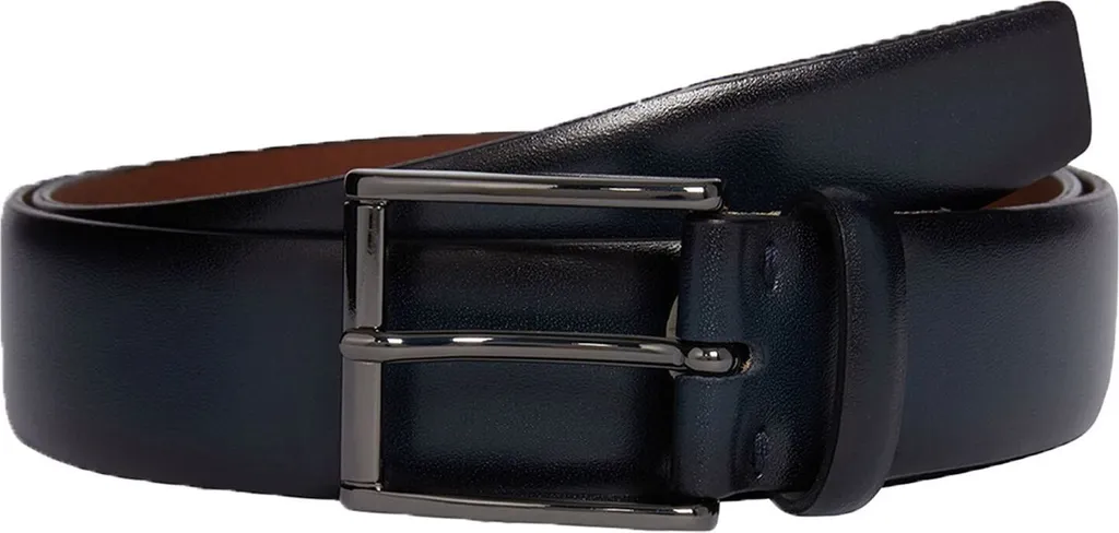 Cintura LLOYD in Pelle Navy Blu Scuro W85 - Eleganza Business per Uomo