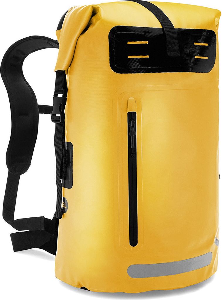 Outdoor-Radrucksack, Camping-Rucksack, wasserdichter PVC-Rucksack, geeignet für Kajakfahren, Rafting und Bootfahren, Gelb