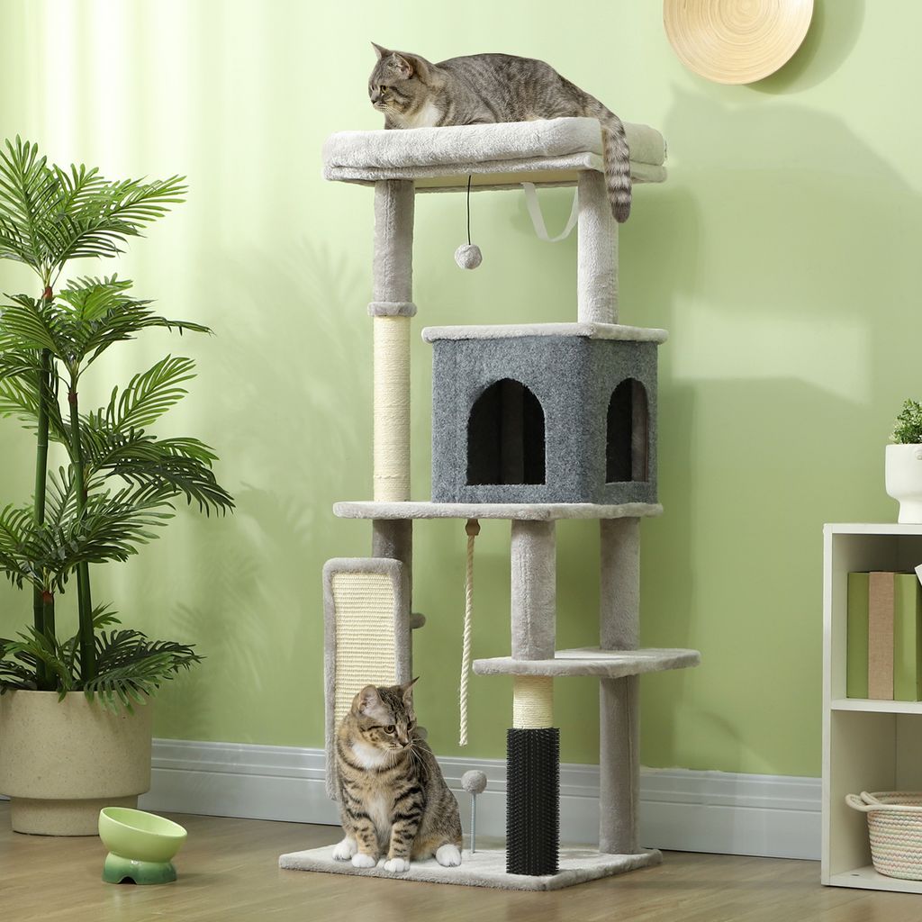 Drapak dla kota PawHut 132 cm z legowiskiem dla kota, piłką Zdjęcie produktu 