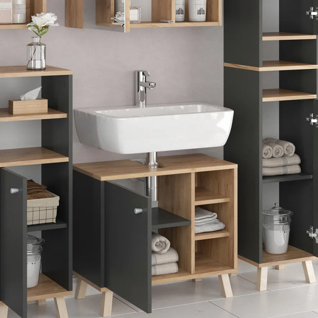 Optimiser petite salle de bain encombrée grâce au pack 5 meubles compacts