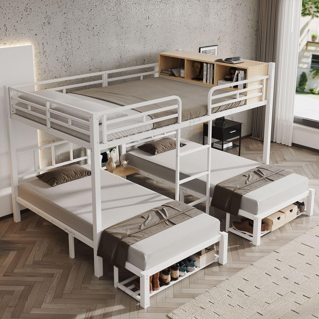 Merax Metalen stapelbed, 140x200 + 90x200 cm, kinderbed met Productafbeelding 